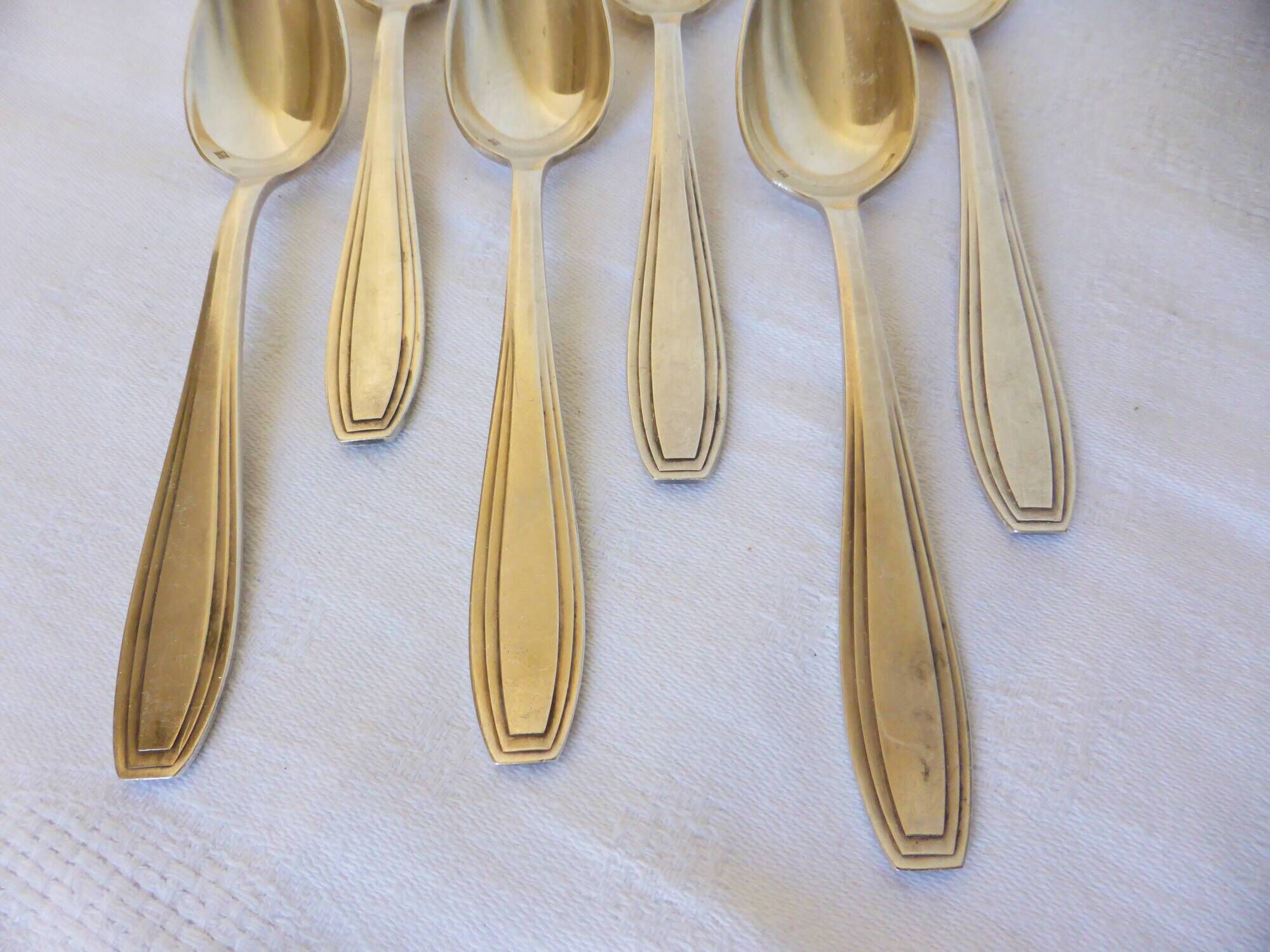 6 Apollo teaspoons in punched silver metal 2106241