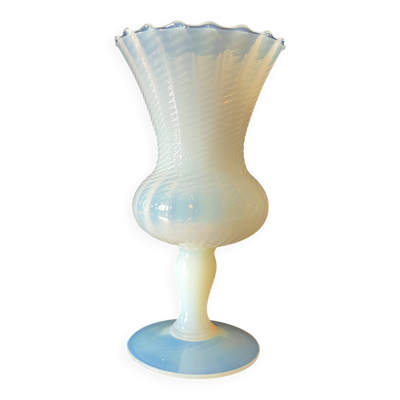 Vase en opaline, verre d'Empoli, Florence Italie 1960