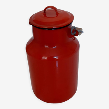 Red enamelled milk jug