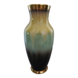 Vintage earthenware vase gold border marked Germany