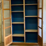 Oak university glass bookcase 1950