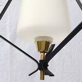 Small 60s metal and opaline light fixture