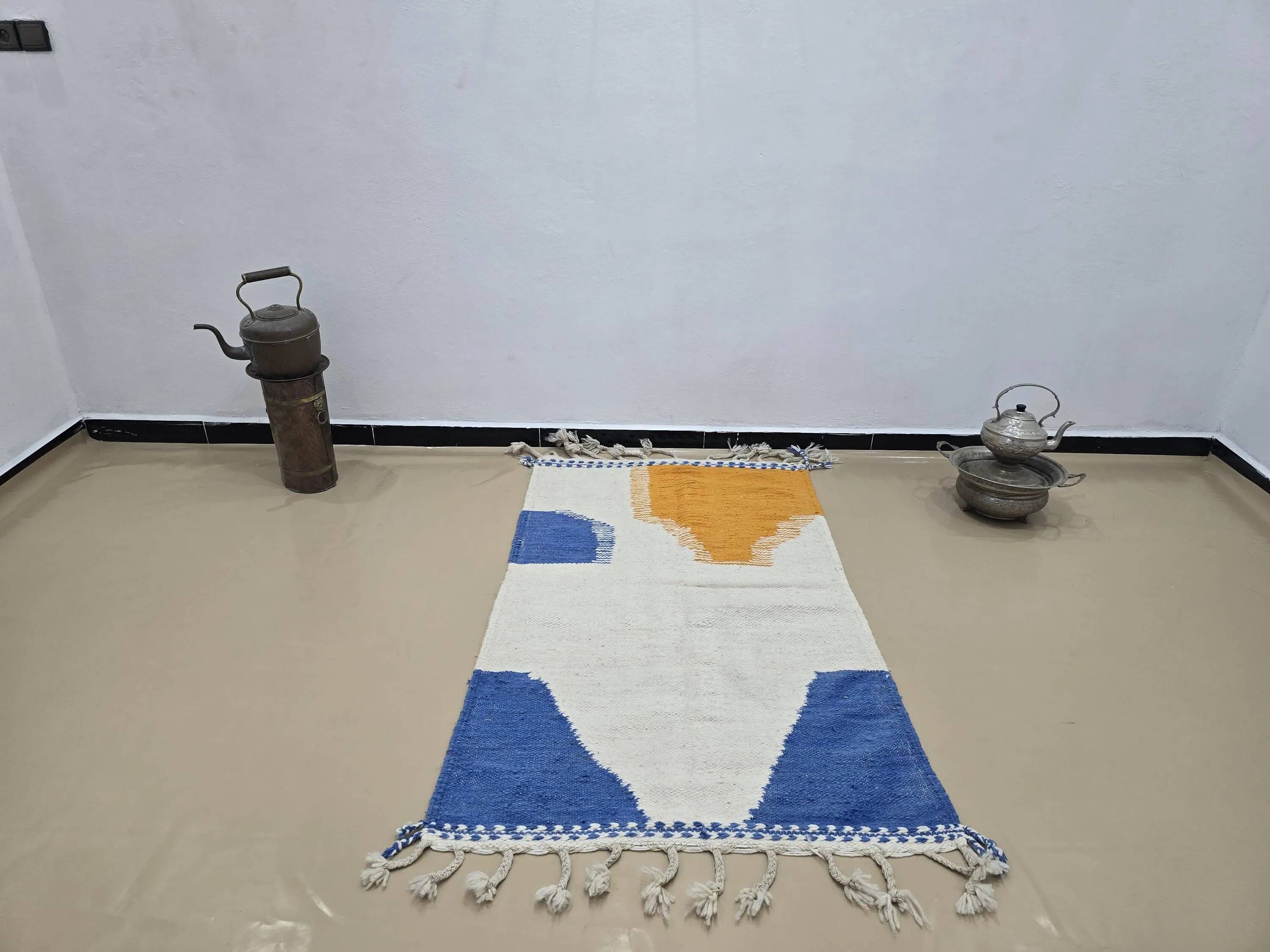 Traditional Moroccan handwoven rug 3x2 m