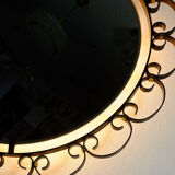 Mid century modern illuminated wall mirror hillebrand 1960s