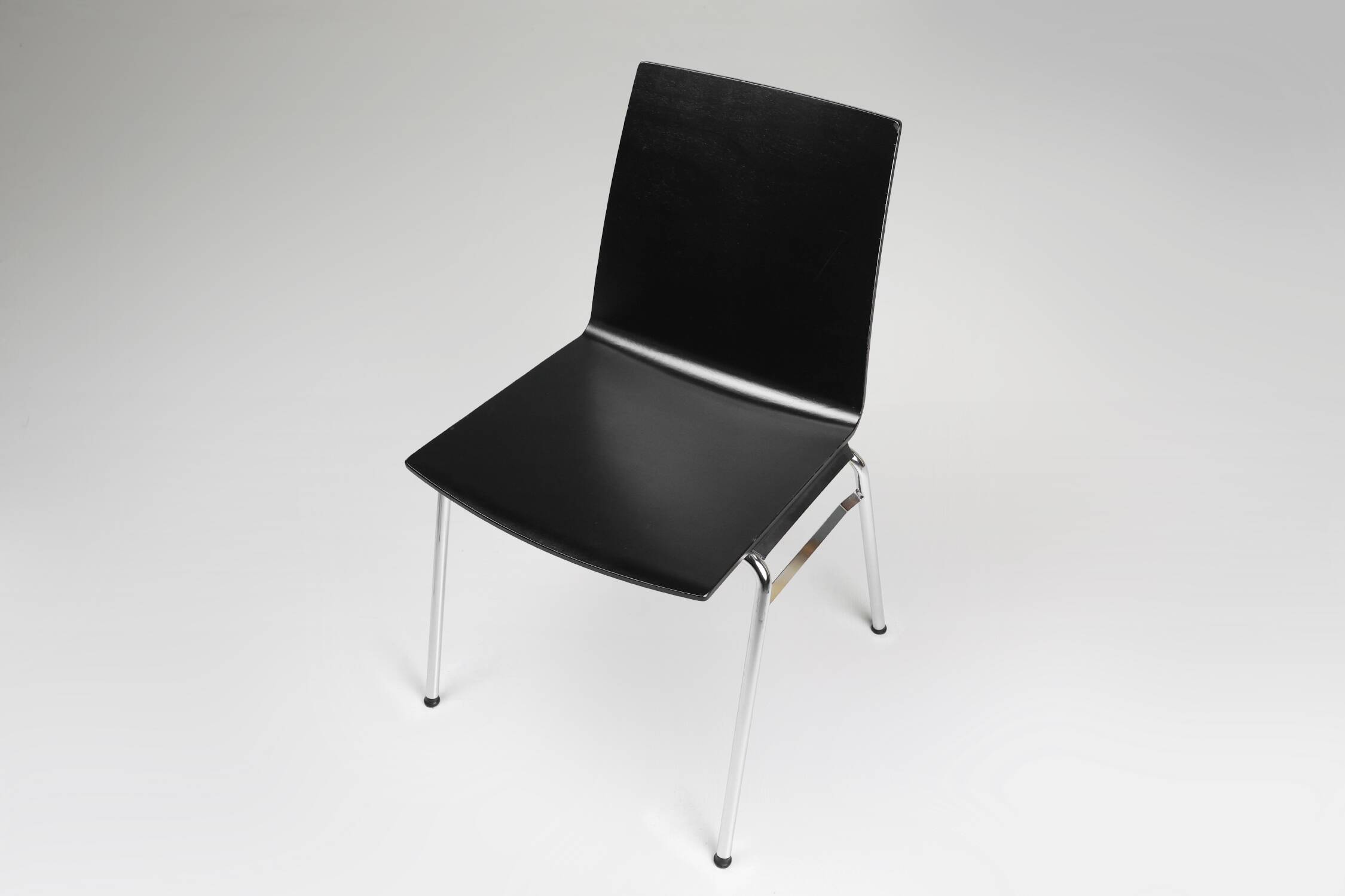 21th Century black design chair with wooden seat, Belgium