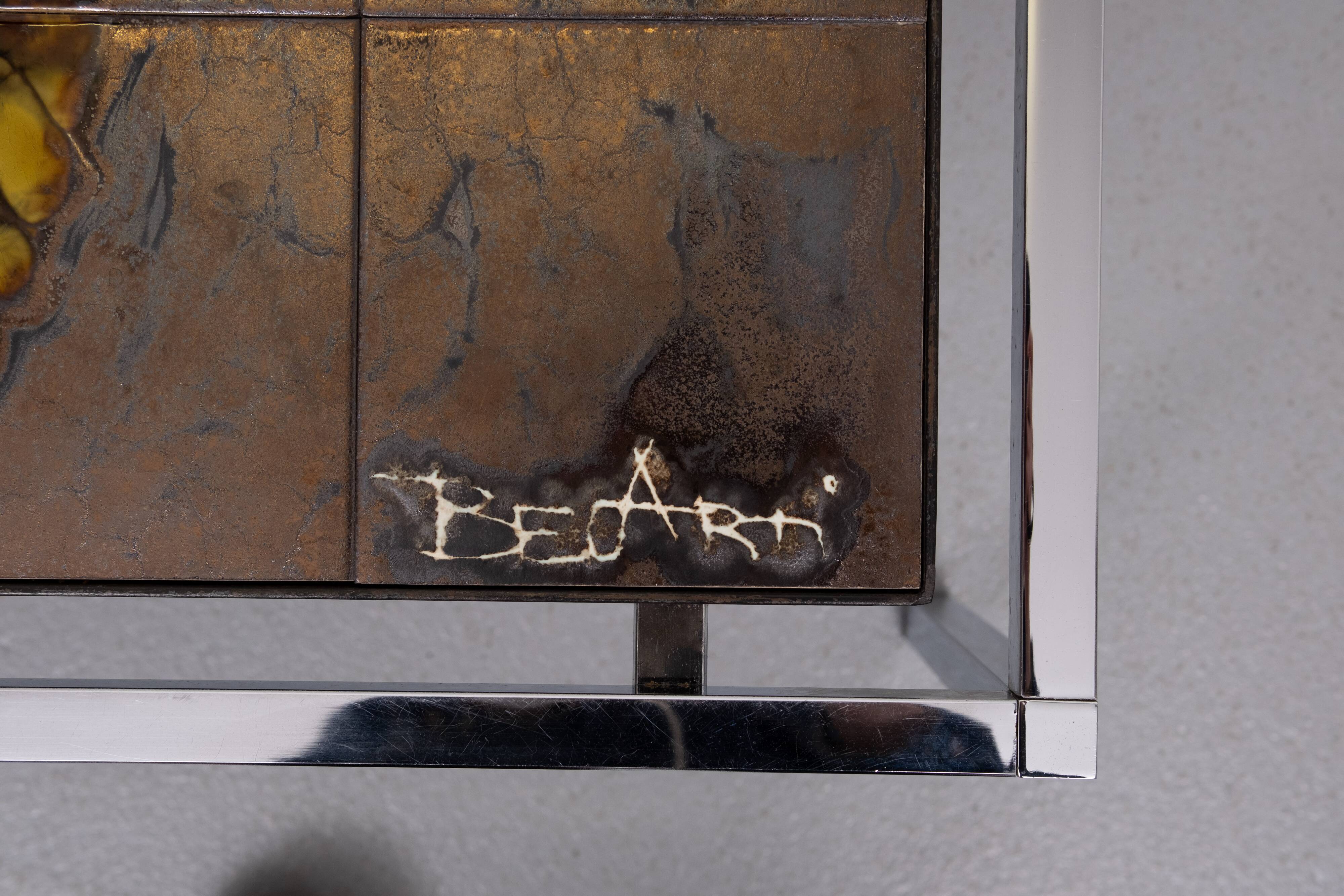 Belarti Ceramic tile Table set of 3 Belgian 1970s