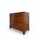 Antique walnut commode with bronze handles in the shape of a lion's mask,