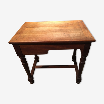Rustic oak writing table with drawer