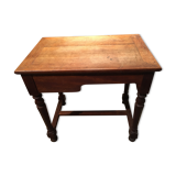Rustic oak writing table with drawer
