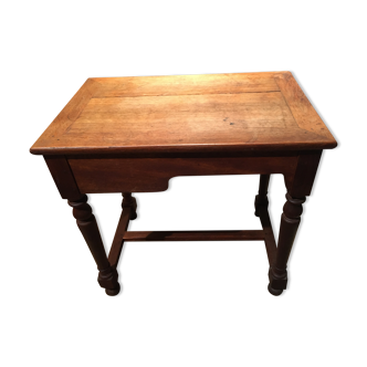 Rustic oak writing table with drawer