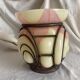 Art Deco vase in marbled glass and wrought iron, 1930s.