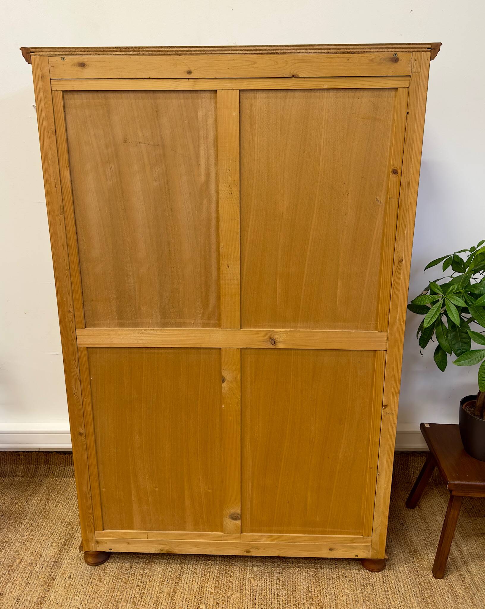 Antique marquetry wooden display cabinet