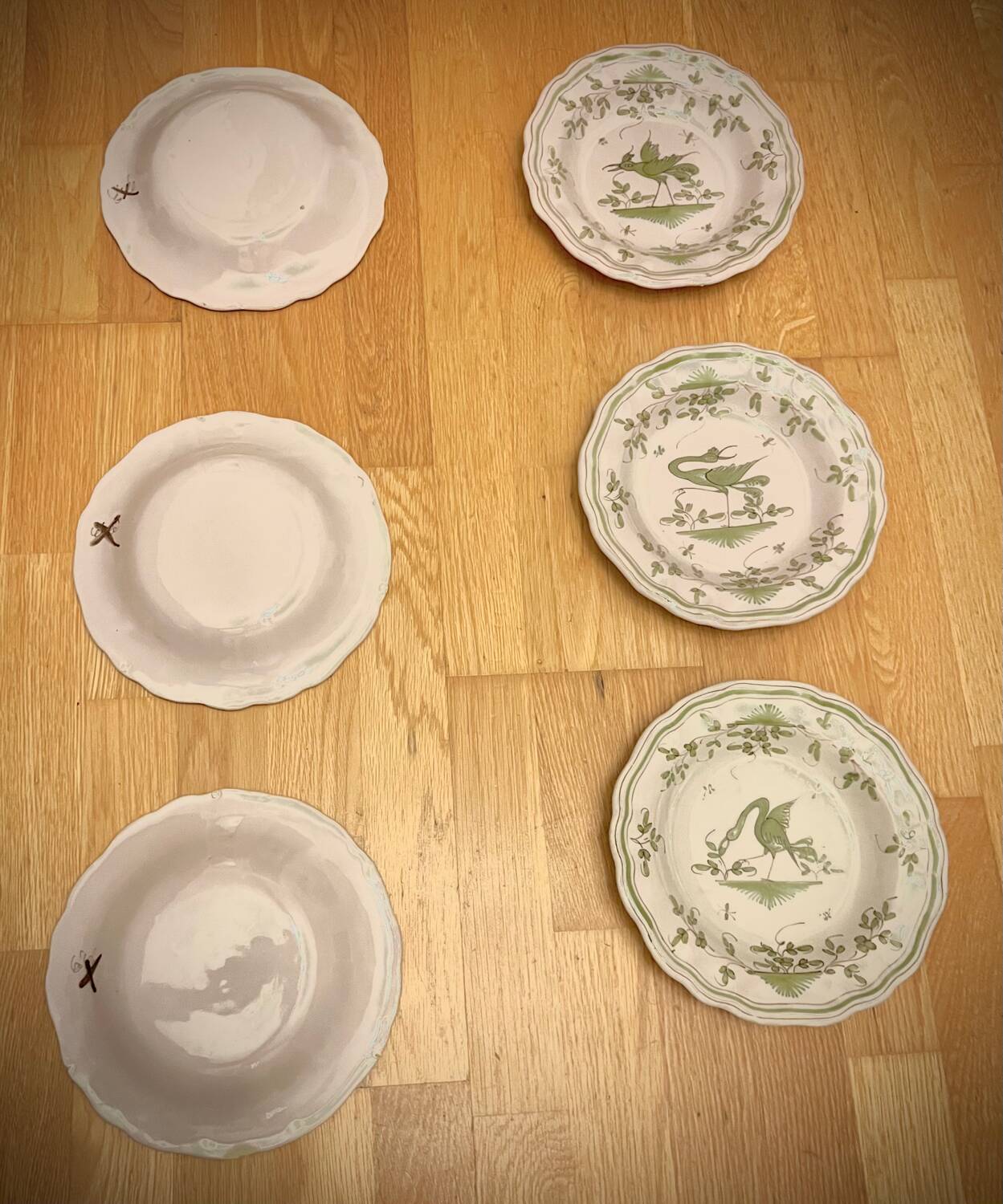 Set of 6 Earthenware Plates Martres Tolosane Moustiers Antique Tableware 19th Century
