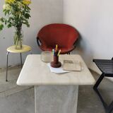 Square travertine coffee table