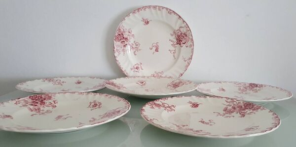 Lot de 6 assiettes Émaux de Longwy- modèle Beauvais- 1930s