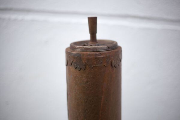 Cendrier sur pied vintage, cendrier poussoir, cendrier brutaliste, cendrier métal, bout de canapé