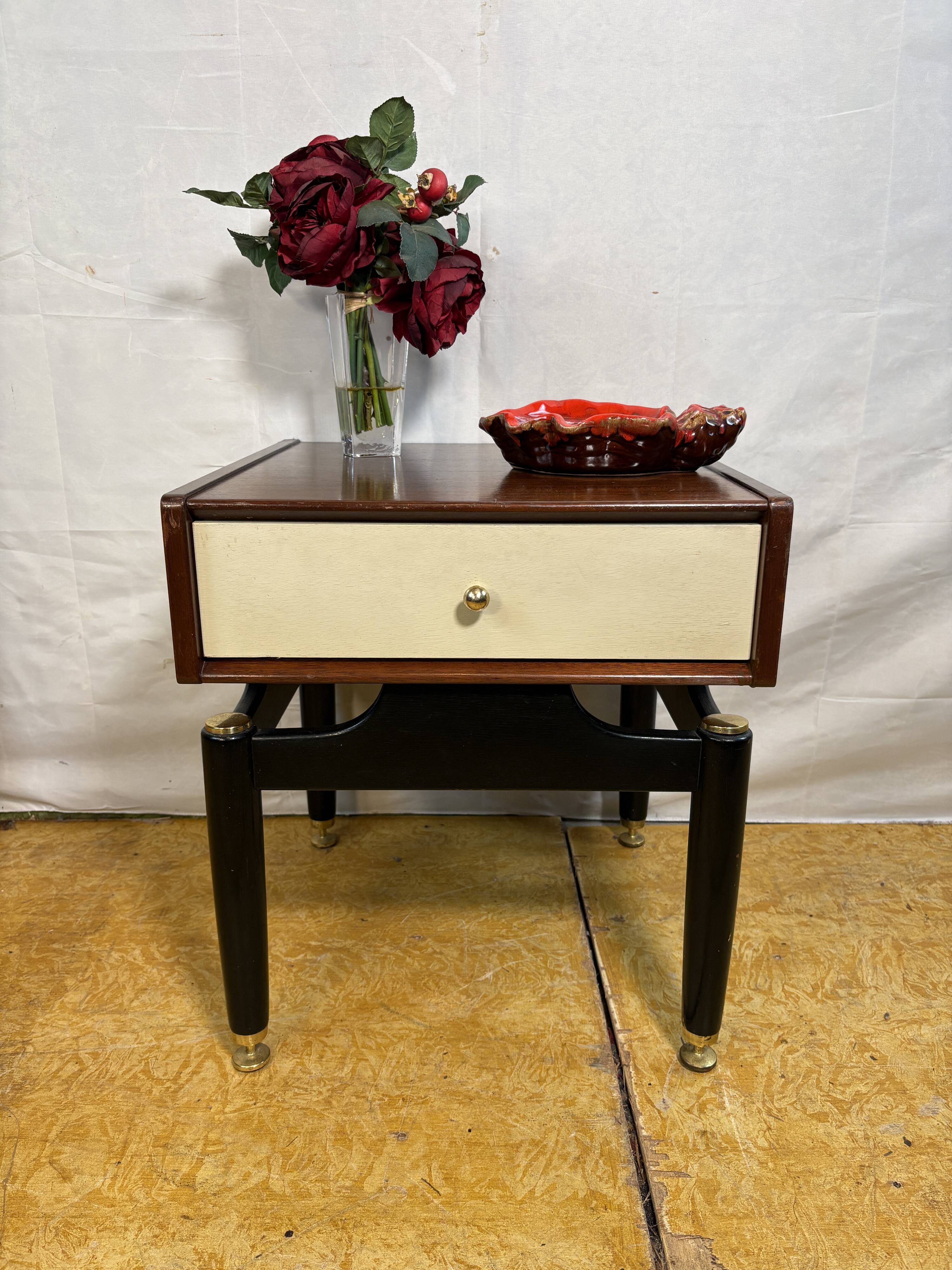 Mid-Century Retro Vintage Teak Side Table by G Plan Librenza “White China"