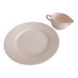 Longwy round platter and gravy boat