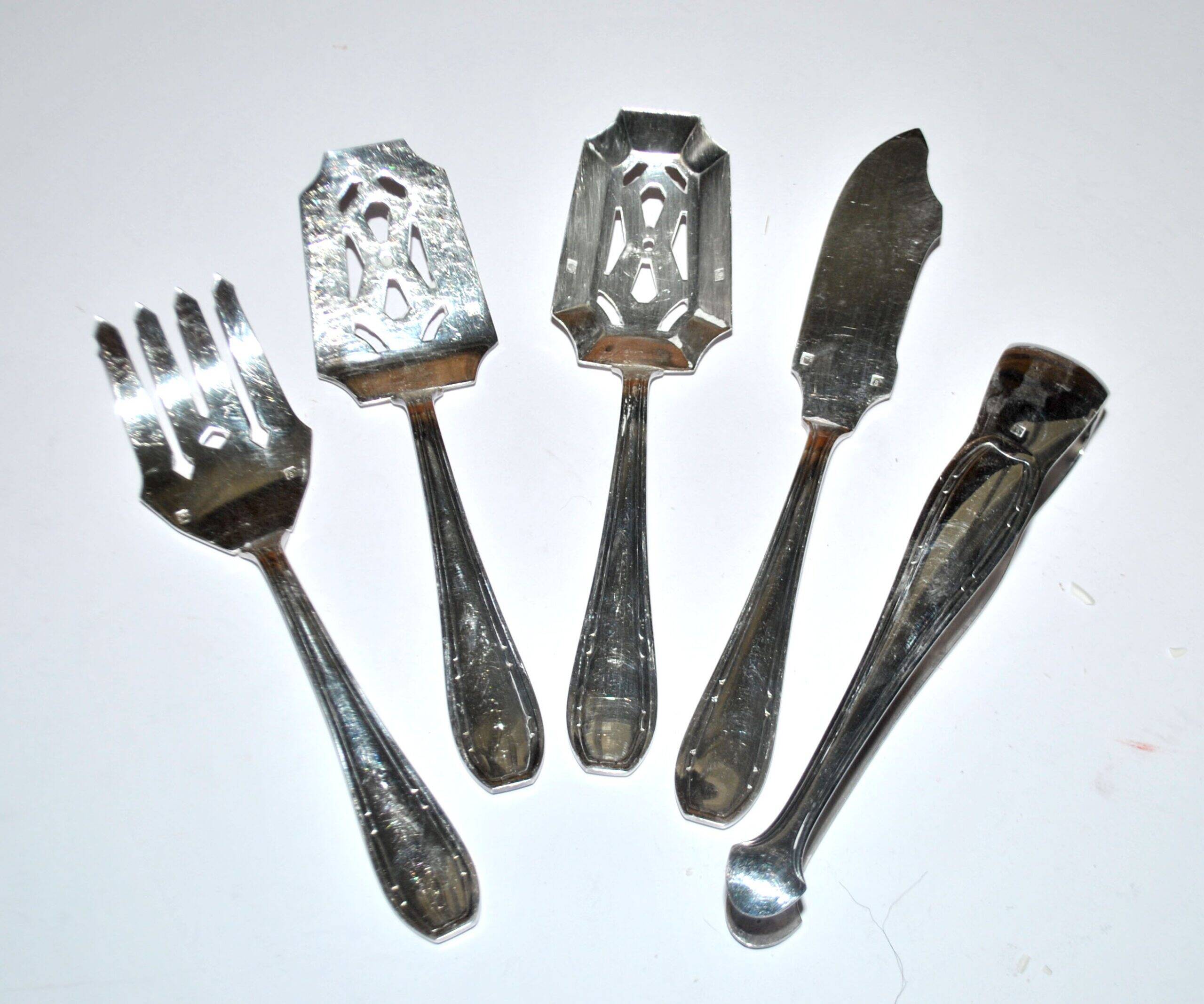 LCF vintage silverware design 1950s Le Couvert Français hors d'oeuvres service