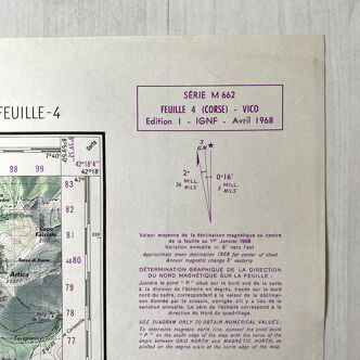 Vico Map (Corsica) 1968