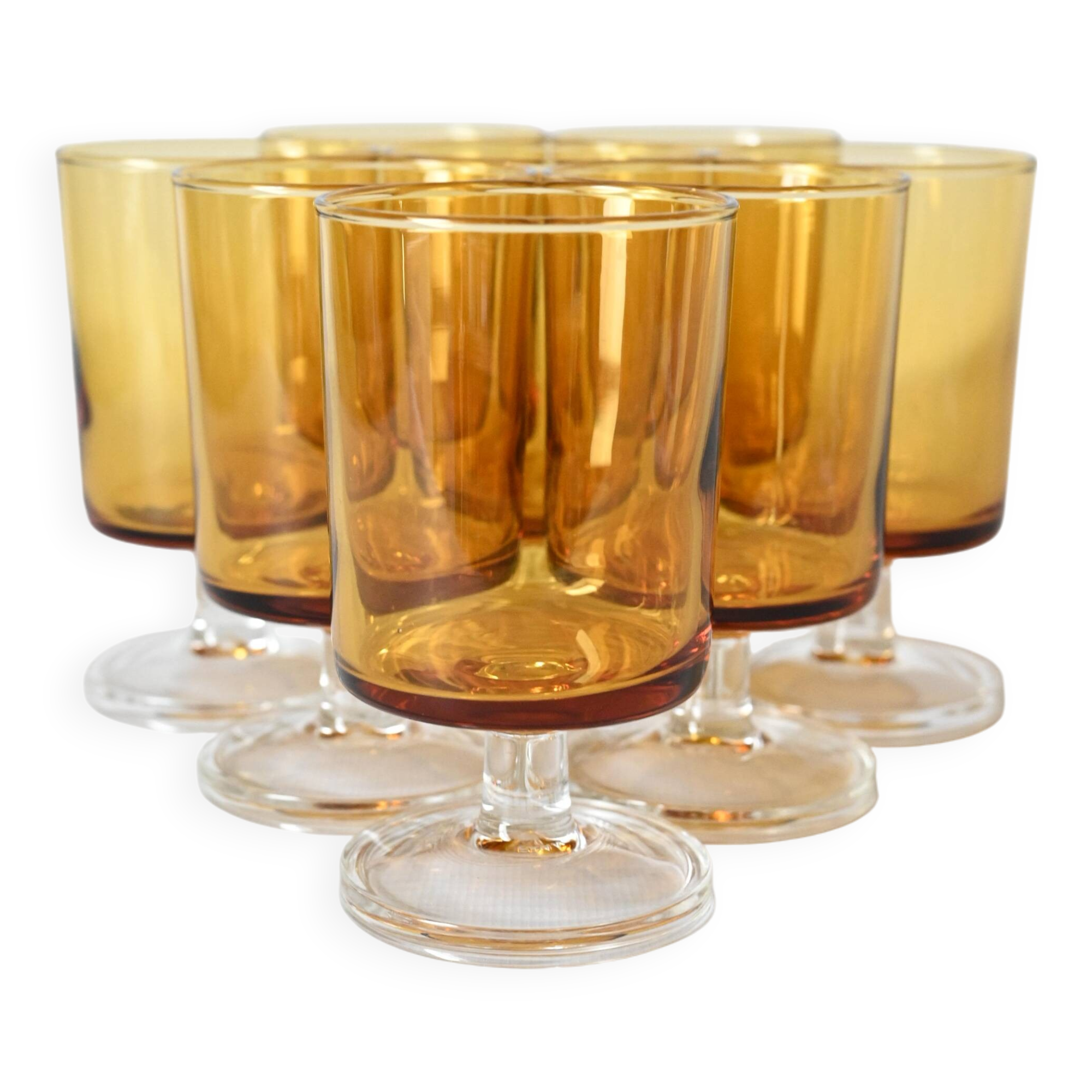 8 Cristal d'Arques Luminarc Suede amber glasses - Very good condition