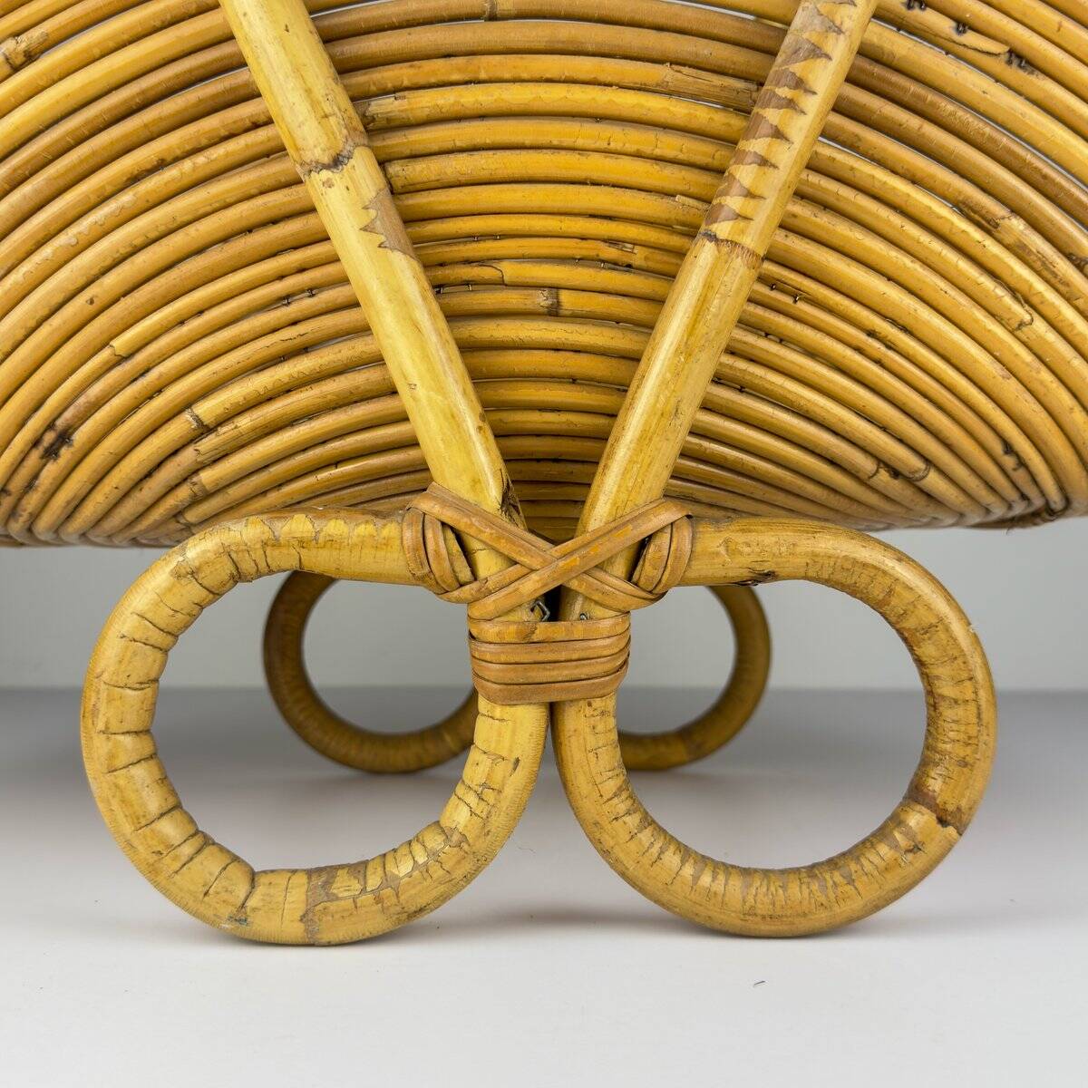 Vintage bamboo magazine rack by Vivai Del Sud, Italy, 1960s.