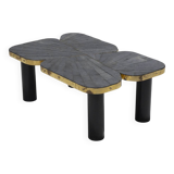 Slate and brass coffee table, 1990s