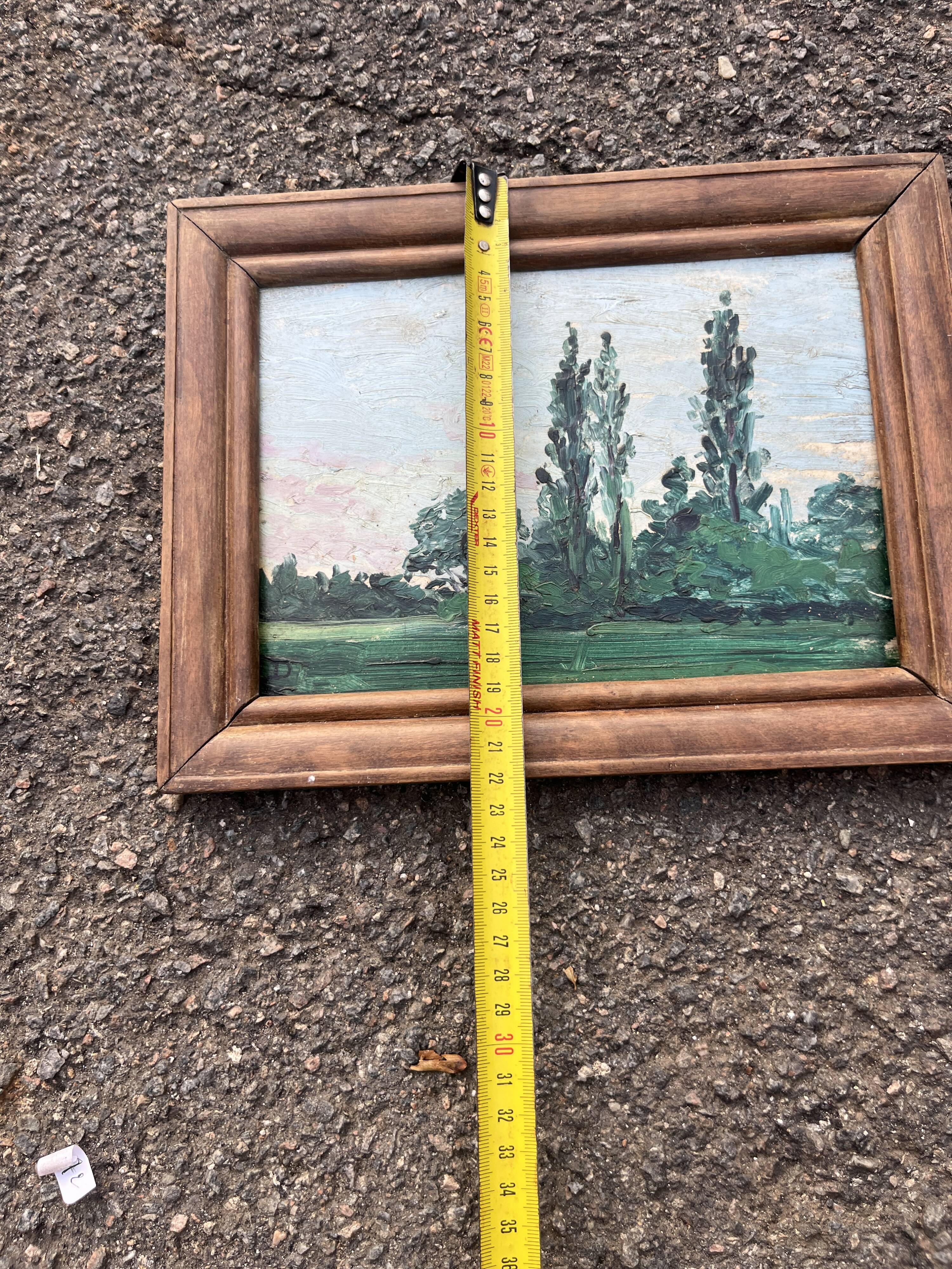 Tableau ancien paysage arboré – Gaëtan Dumas