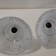 Duo d' appliques en bronze et verre