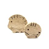 Travertine figures porcupine and fish, Fratelli Mannelli, Italy 1970s