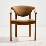 Fauteuil en hêtre et cuir, 1970