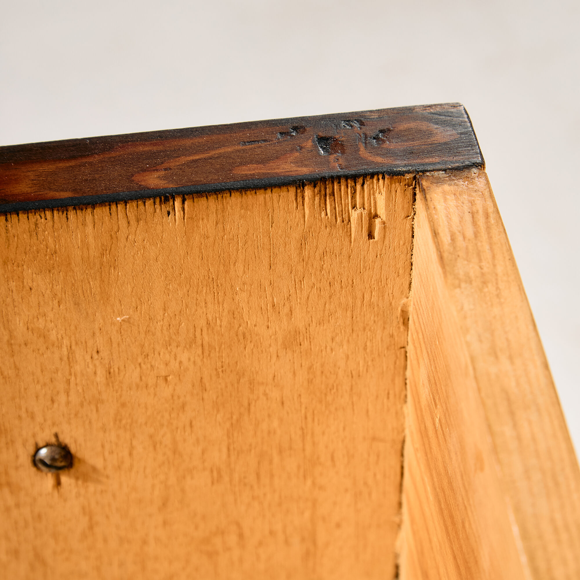 Restored commode in teak and oak
