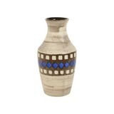 Vintage Bay Vase West Germany Ceramic Beige Brown Blue 619-35