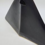 Soliflore vase in black ceramic pyramid or manta ray design