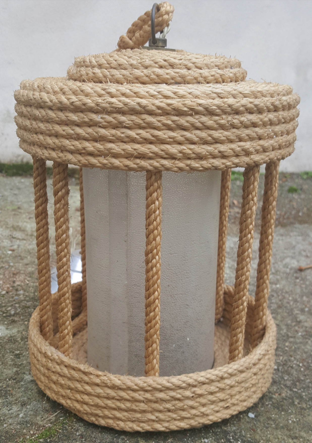 Handcrafted rope hanging lamp