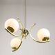 Mid-Century Italian Brass and Opaline Chandelier