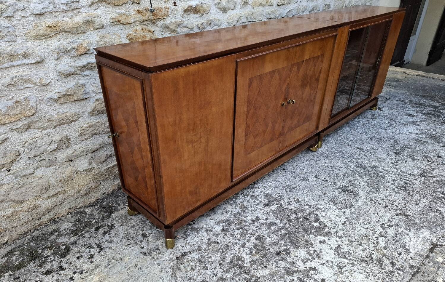 Mahogany glass sideboard, 1950