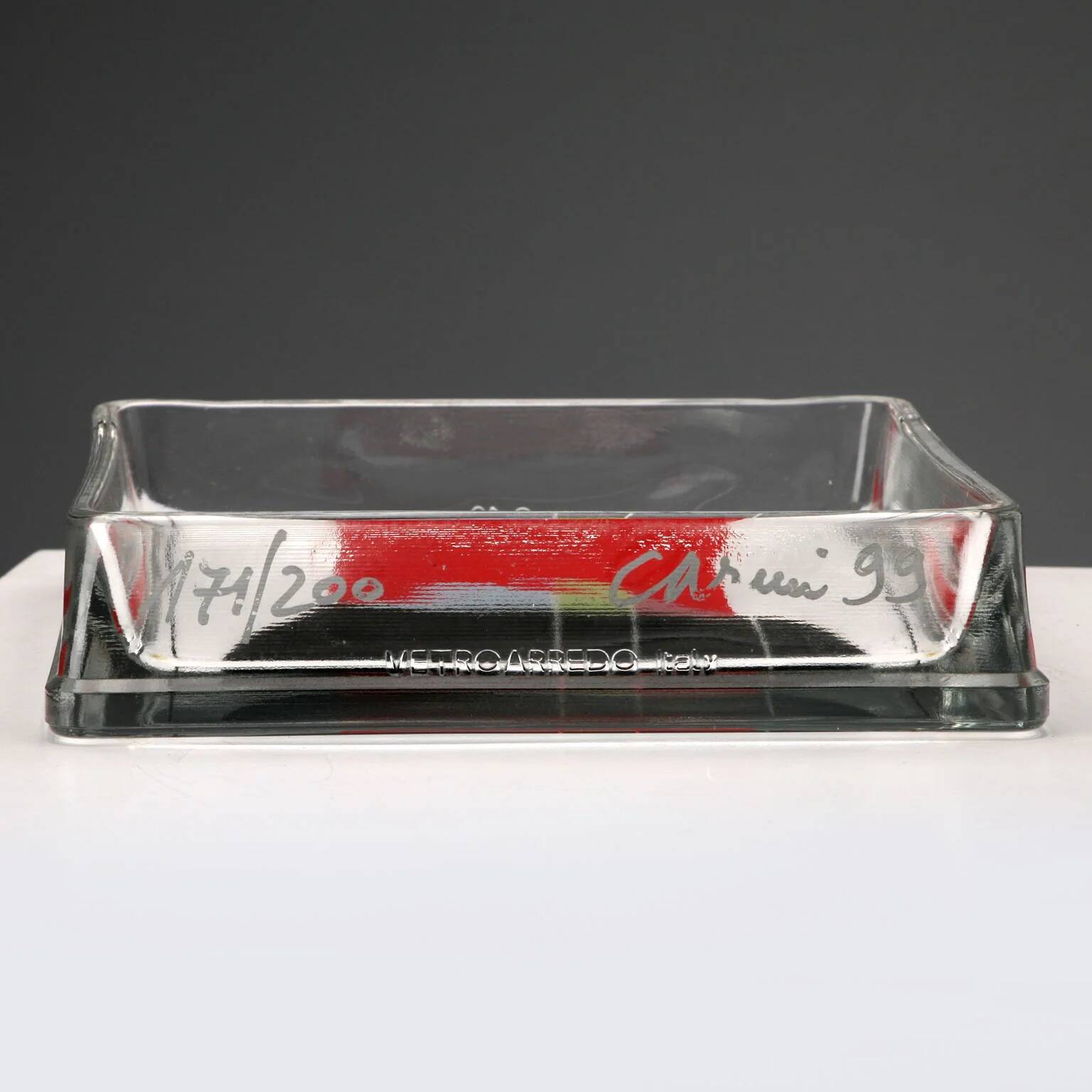Vintage glass centrepiece designed by Eugenio Carmi, Italy 1999.