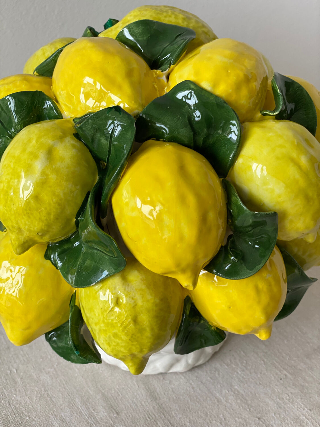 Barbotine trompe-l’œil panier de citrons