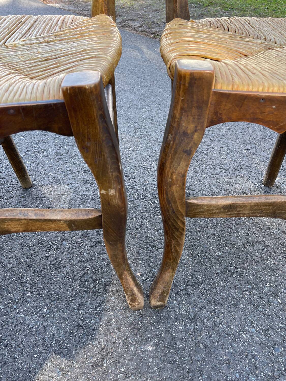 4 chaises paillées de campagne en bois
