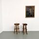 Pair of brutalist bar stools, France, 1950s