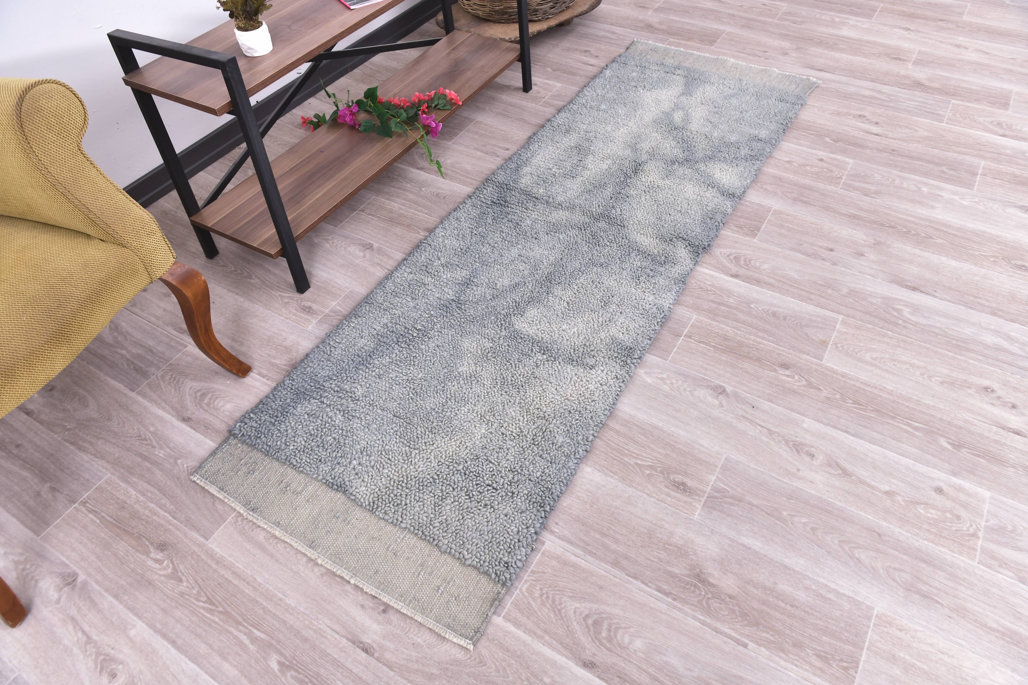 2x7 Light Blue Moroccan Runner Rug 67x218Cm SK 240767