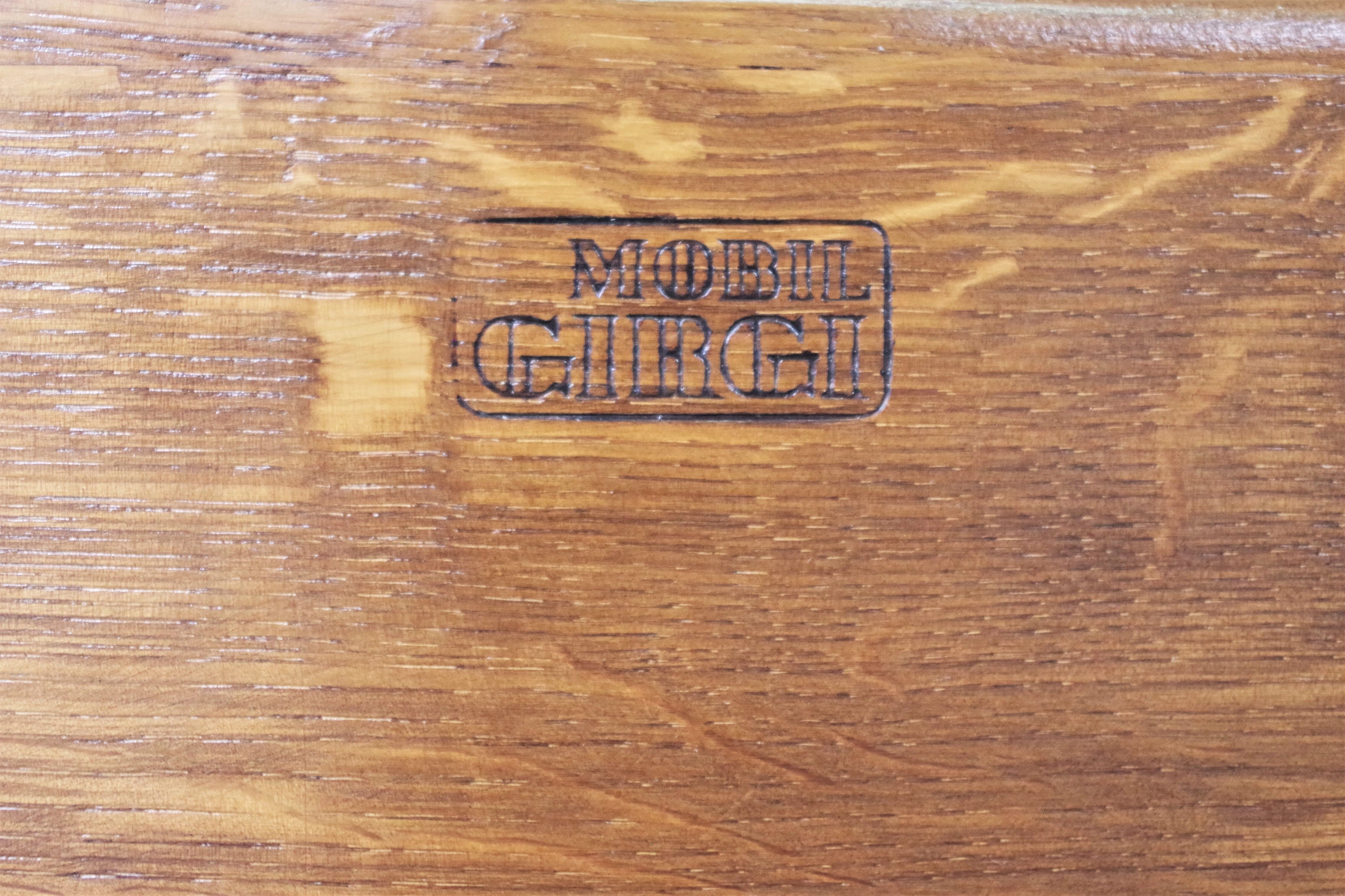 Wooden sofa and armchairs by Mobil Girgi, 70s. Set of 3