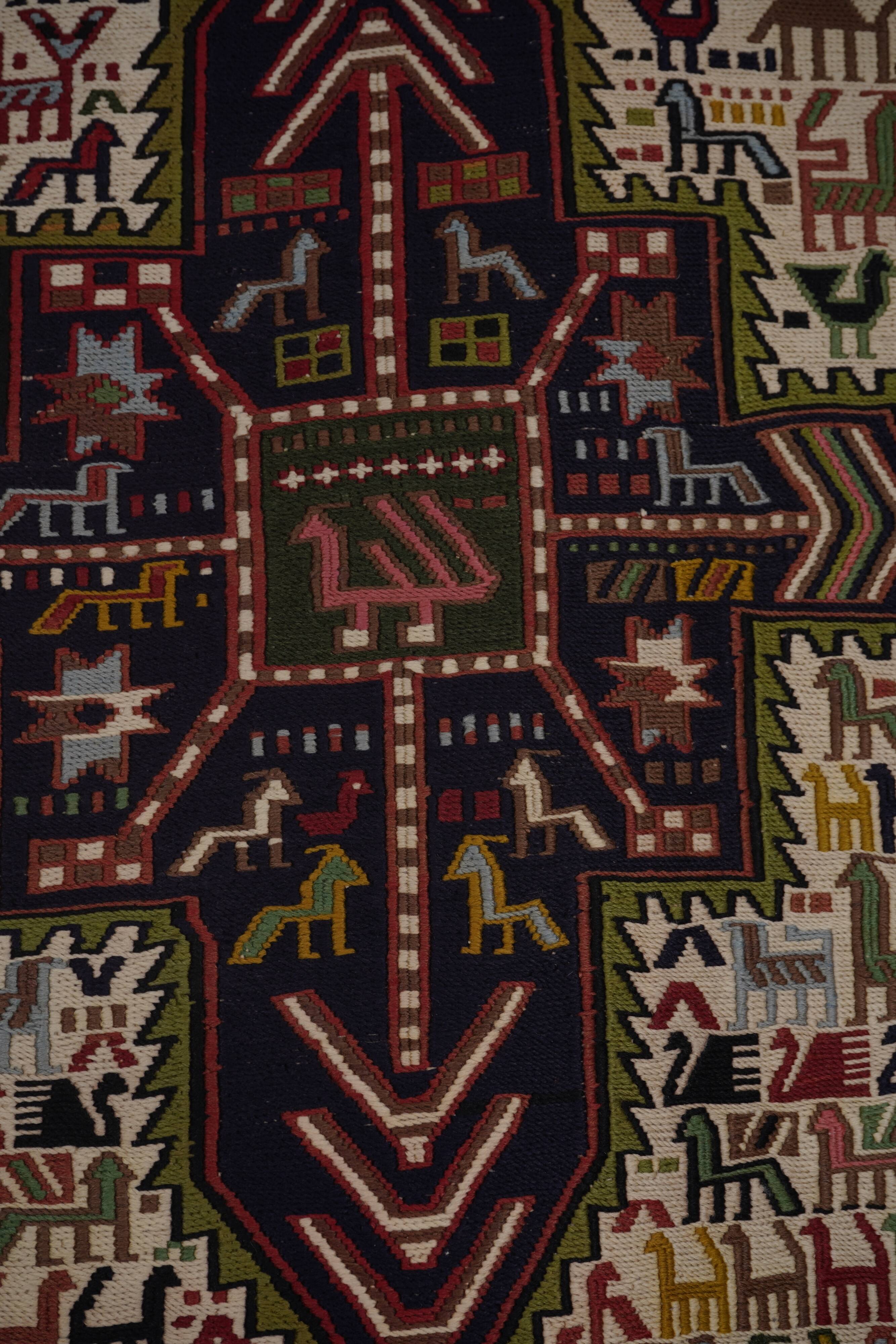 Vintage Turkish Oushak Rug Handwoven 104x285 cm