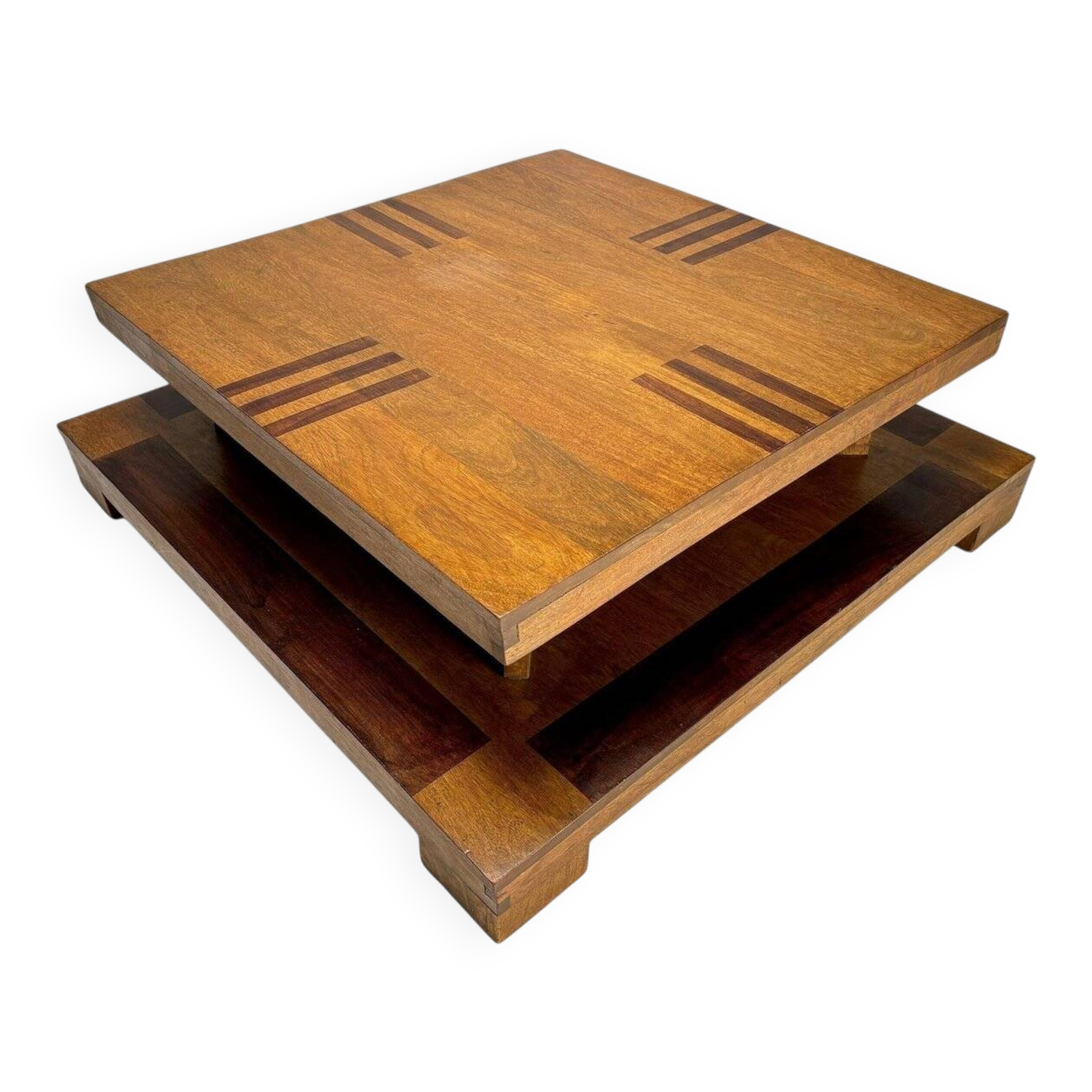 Sculptural Décon Coffee Table in Wood, Italy, 1970s