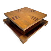 Table basse sculpturale en boisde style Art déco, Italie, années 1970