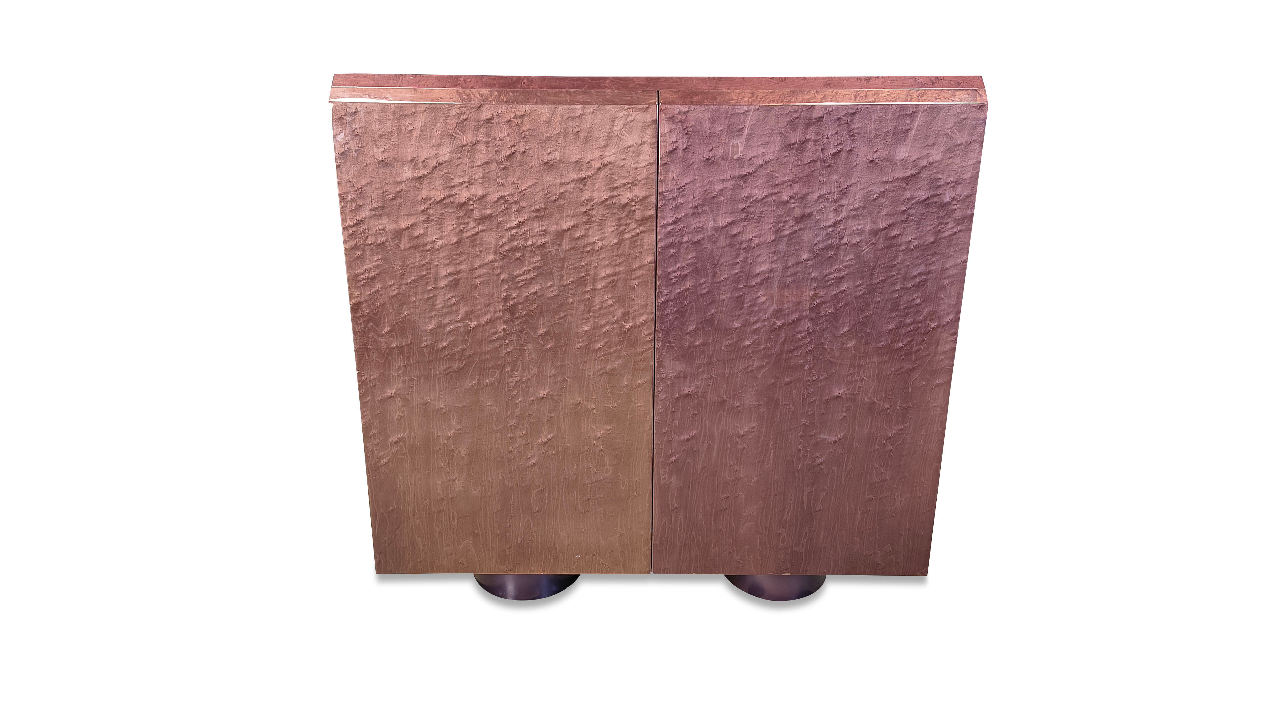 Burl bar cabinet by Giovanni Offredi for Saporiti, 1970s