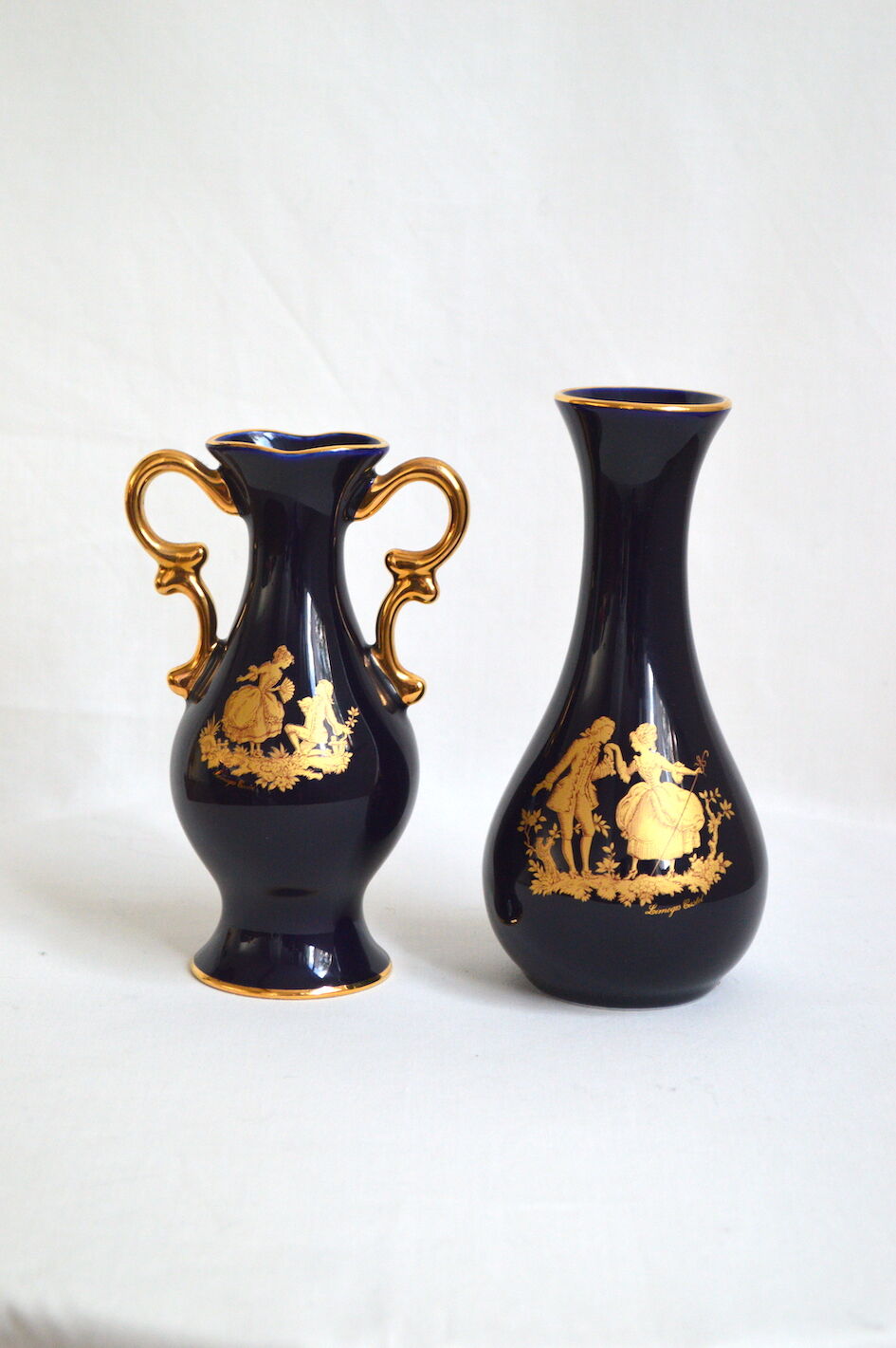 Duo of porcelain vases Limoges Castel