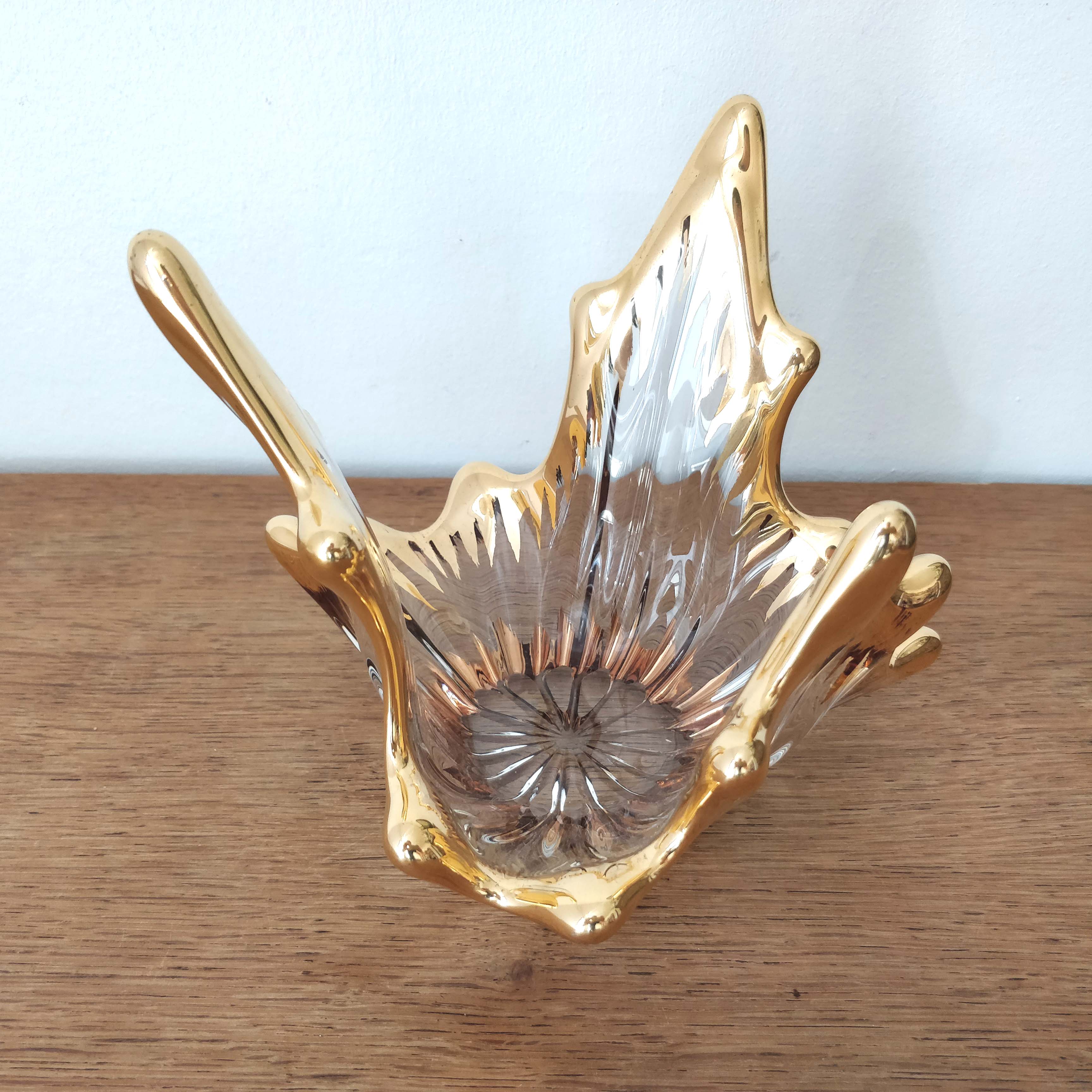 Golden glass fruit cup