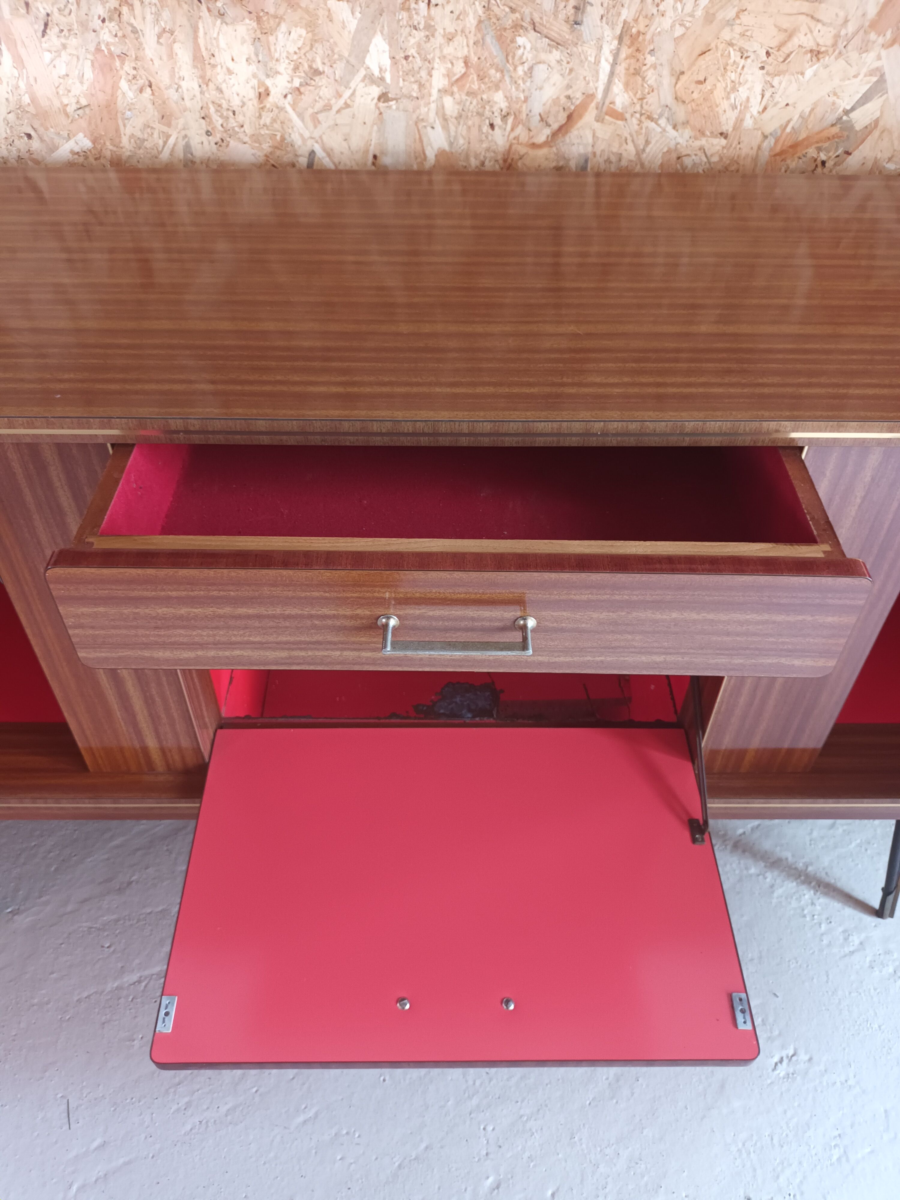 Brown formica sideboard